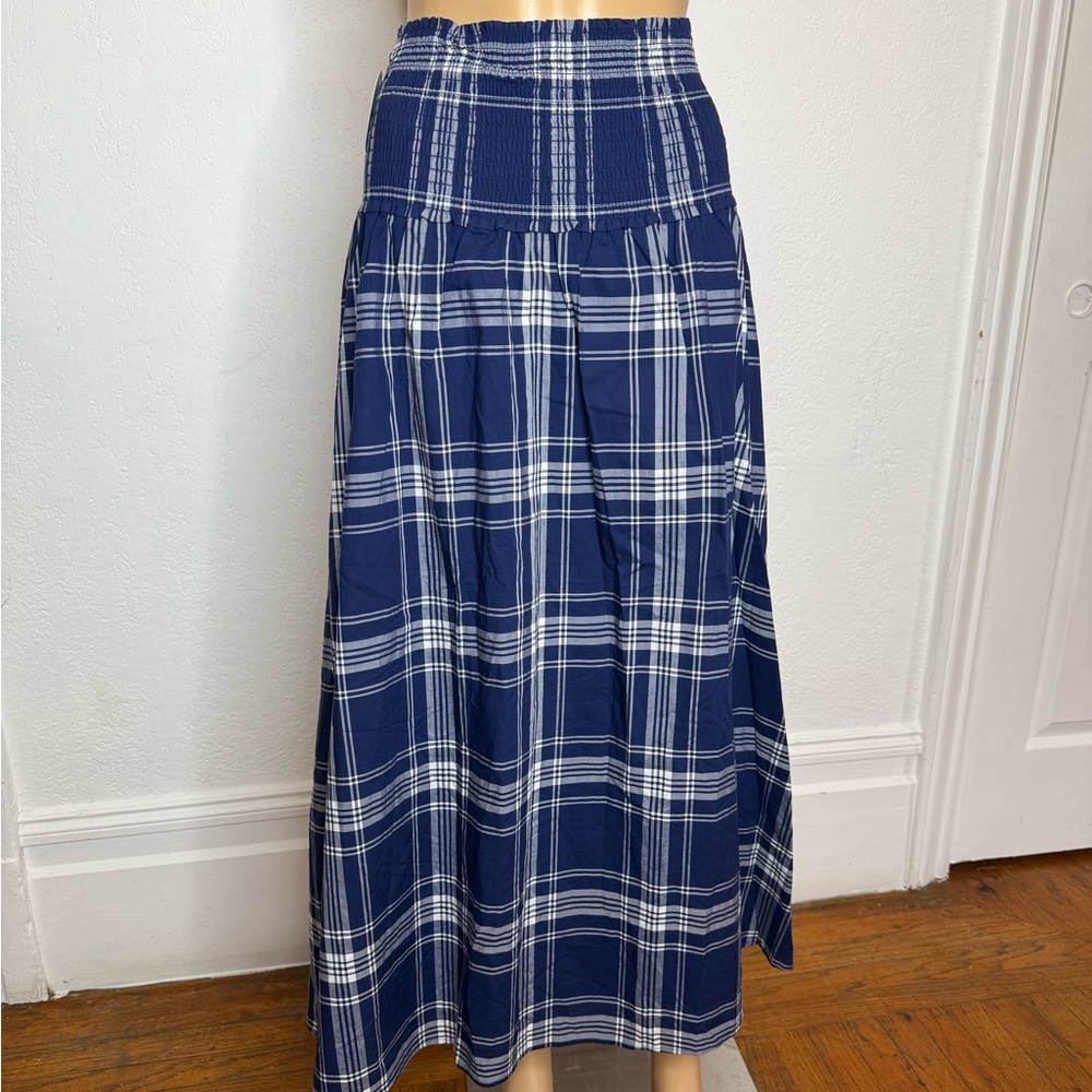 Hill House Navy and White Plaid Midi Skirt - Picture 5 of 8